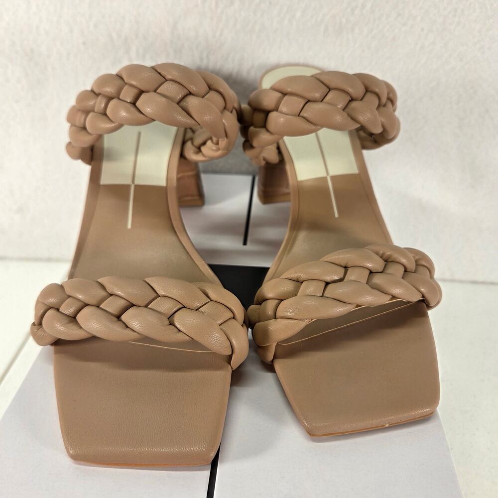 Dolce Vita Paily Braided Vegan Leather Heeled Sandals Stella Cafe Women's 8 NWOT - Picture 4 of 12